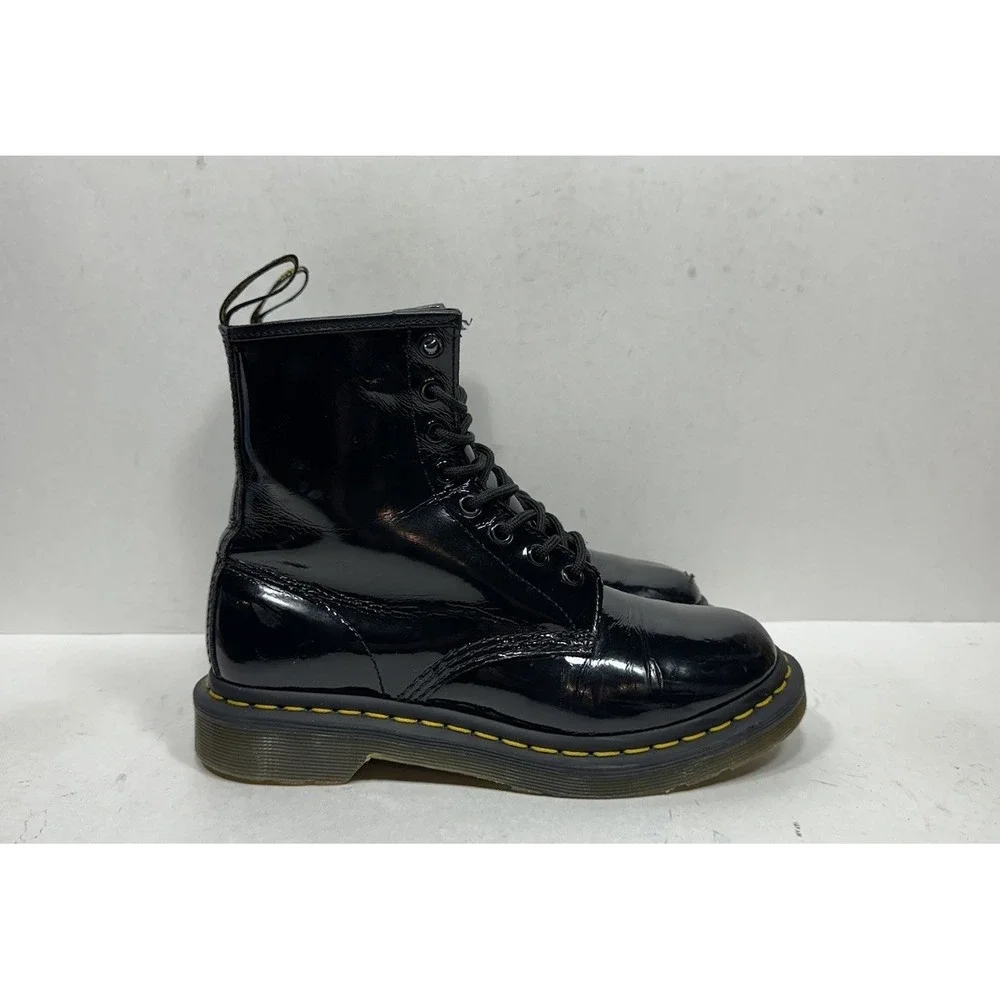 Doc Dr. Martens 1460 Patent‎ Leather Women's 7 8-Eye Boots Black 11821